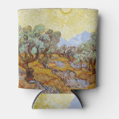 Olijfbomen met gele hemel en zon blikjeskoeler (Voorkant)