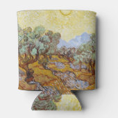 Olijfbomen met gele hemel en zon blikjeskoeler (Achterkant)