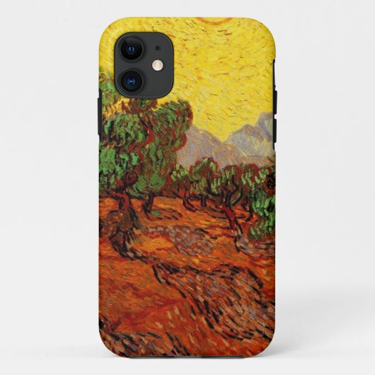 Olijfbomen met gele hemel en zon Case-Mate iPhone case (Achterkant)