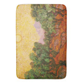 Olijfbomen met gele hemel en zon door Van Gogh Badmat (Voorkant Verticaal)