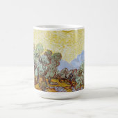 Olijfbomen met gele hemel en zon koffiemok (Center)