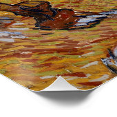 Olijfbomen met gele hemel en zon perfect poster (Hoek)