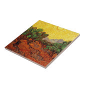 Olijfbomen met gele hemel en zon tegeltje (Zijkant)