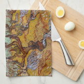 Olijfbomen met gele hemel en zon theedoek (Quarter Fold)