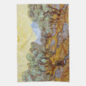 Olijfbomen met gele hemel en zon theedoek (Verticaal)