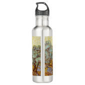 Olijfbomen met gele hemel en zon waterfles  (Achterkant)