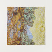 Olijfbomen met gele lucht en zon wandkleed (Voorkant (horizontaal))