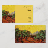 Olijfbomen met Yellow Sky en Sun, van Gogh Visitekaartje (Voorkant / Achterkant)
