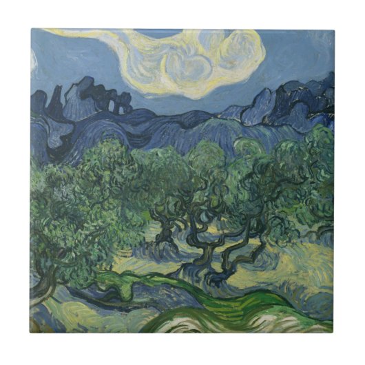Olijfbomen Tile Tegeltje (Voorkant)