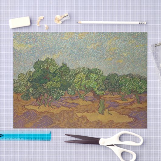 Olijfbomen, Van Gogh, ontkoppeling Tissuepapier (Craft)