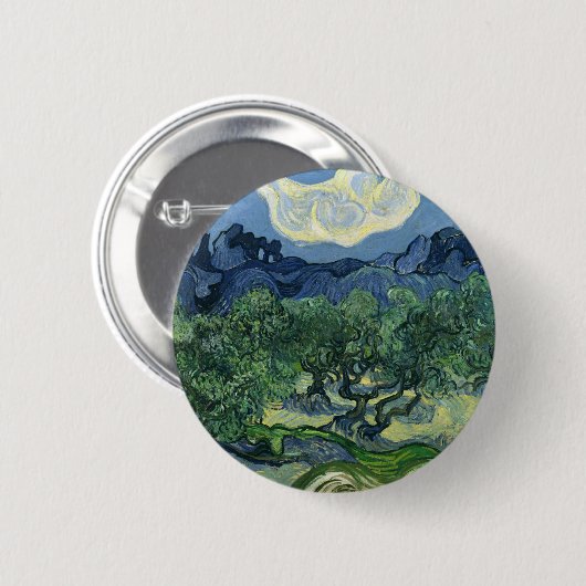 Olijfbomen van Van Gogh Ronde Button 5,7 Cm (Voorkant /achterkant)