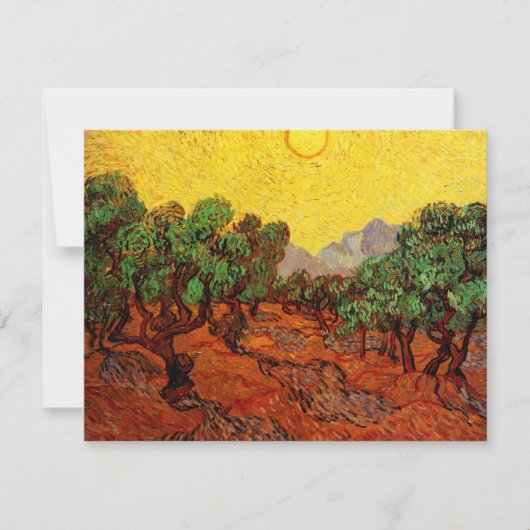 Olijfbomen van Vincent van Gogh met gele lucht en (Voorkant)