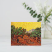 Olijfbomen van Vincent van Gogh met gele lucht en (Staand voorkant)