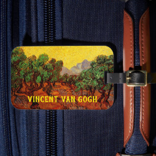 Olijfbomen van Vincent van Gogh met gele lucht en Bagagelabel