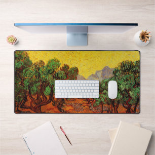 Olijfbomen van Vincent van Gogh met gele lucht en  Bureaumat