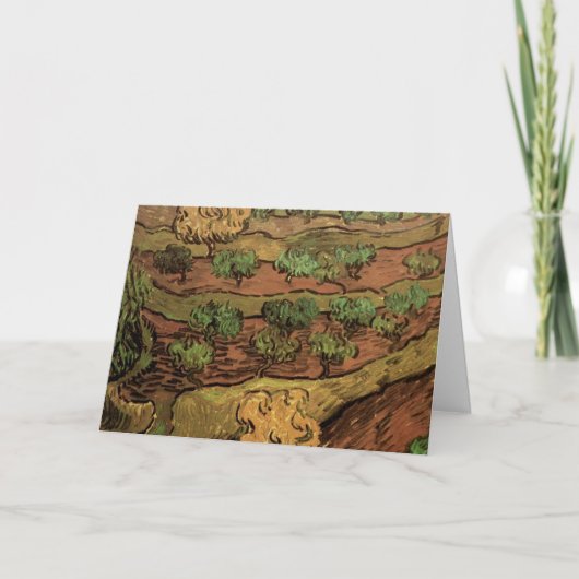 Olijfbomen van Vincent van Gogh tegen een helling Kaart (Voorkant)