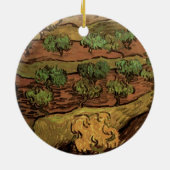 Olijfbomen van Vincent van Gogh tegen een helling Keramisch Ornament (Achterkant)