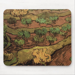 Olijfbomen van Vincent van Gogh tegen een helling  Muismat