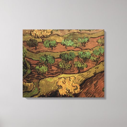 Olijfbomen van Vincent van Gogh tegen een heuvelhe Canvas Afdruk (Voorkant)