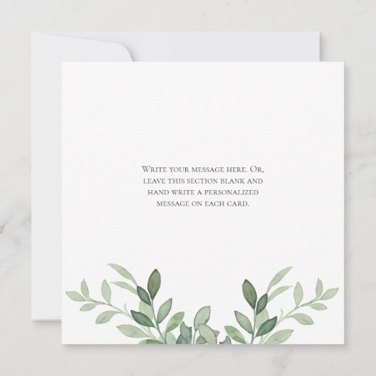 Olijfbomen Waterverf bruiloft Bedankkaart (Achterkant)