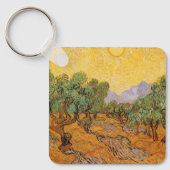 Olijfbomen, Yellow Sky en Sun, Vincent van Gogh Sleutelhanger (Voorkant)