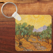 Olijfbomen, Yellow Sky en Sun, Vincent van Gogh Sleutelhanger (Voorkant)