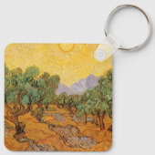 Olijfbomen, Yellow Sky en Sun, Vincent van Gogh Sleutelhanger (Achterkant)