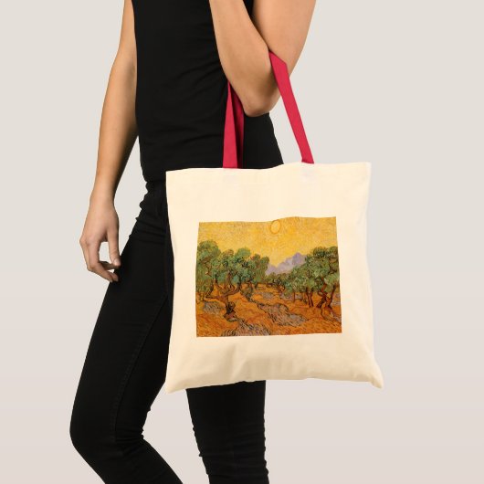 Olijfbomen, Yellow Sky en Sun, Vincent van Gogh Tote Bag (Voorkant (product))