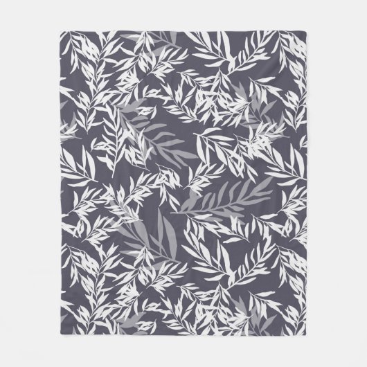 Olijfboom - donkerblauw fleece deken (Voorkant)