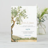Olijfboom Joodse bruiloft uitnodiging (Staand voorkant)