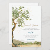 Olijfboom Joodse bruiloft uitnodiging (Voorkant / Achterkant)