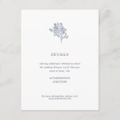 Olijfboom minimalistische bruiloft details | Blauw Informatiekaartje (Voorkant)