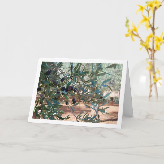 Olijfboom Portret Kaart (Gele Bloem)