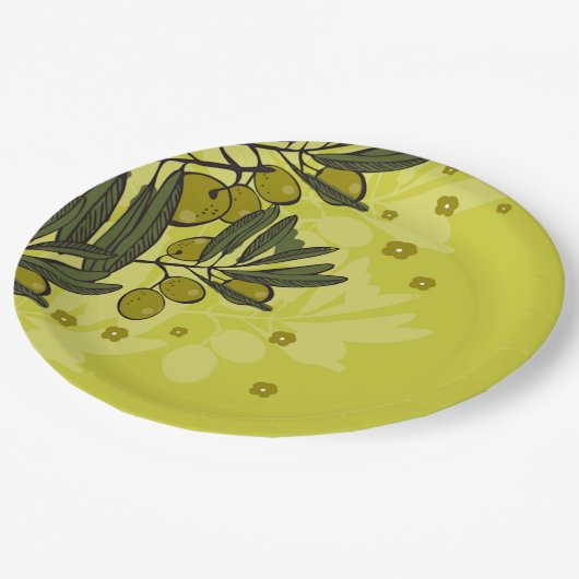 Olijfboom Tapas Party Papieren Bordje (Gekanteld)