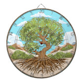 Olijfboom Vredessymbool in een vrij Palestina Land Dartbord (Voorkant)