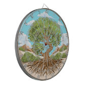 Olijfboom Vredessymbool in een vrij Palestina Land Dartbord (Voorkant Links)