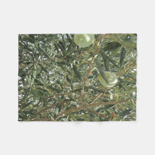 Olijfboombladeren Fleece Deken (Voorkant (Horizontaal))
