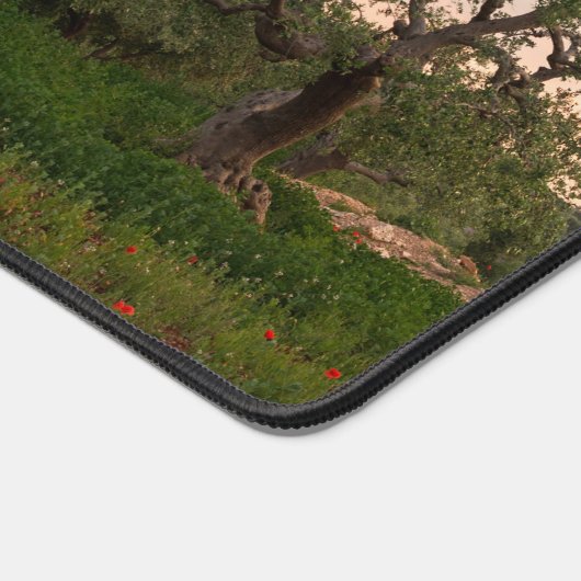 Olijfboomgaard bij zonsondergang bureaumat (Hoek)