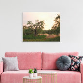 Olijfboomgaard bij zonsondergang canvas print (Insitu (Woonkamer))