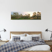 Olijfboomgaard bij zonsondergang canvas print (Insitu (Slaapkamer))