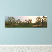 Olijfboomgaard bij zonsondergang canvas print (Insitu (Houten vloer))