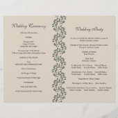 Olijfboomgaard en programma voor de bruiloft (Achterkant)