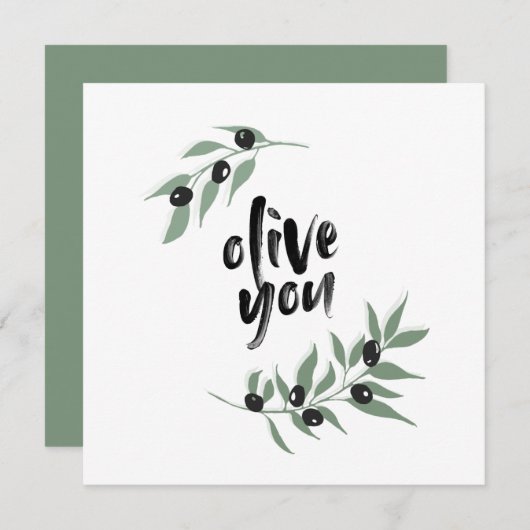 Olijfboomgaard met olijf | Ik hou van je kaart (Voorkant / Achterkant)