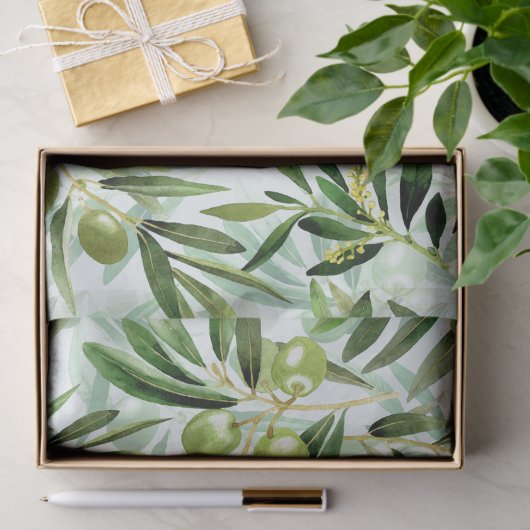 Olijfboomgaarden met de hand getekend zomerkruchte tissuepapier (Geschenk)