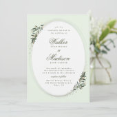 Olijfboomklassieke bruiloft kaart (Staand voorkant)