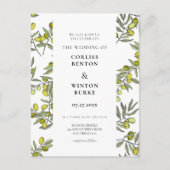 Olijfboompatroon bruiloft briefkaart (Voorkant)
