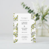 Olijfboompatroon bruiloft briefkaart (Staand voorkant)