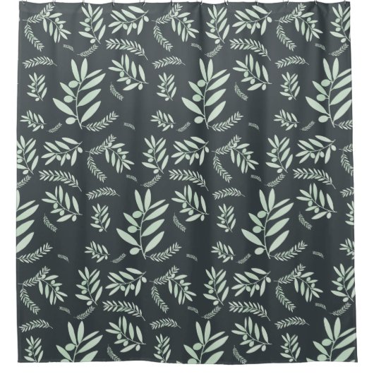 Olijfboompatroon Douchegordijn (Voorkant)