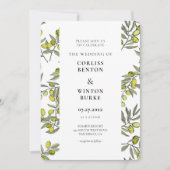 Olijfboompatroonbruiloft Kaart (Voorkant)