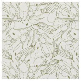 Olijfboomstam klassieke trendelbladeren patroon stof